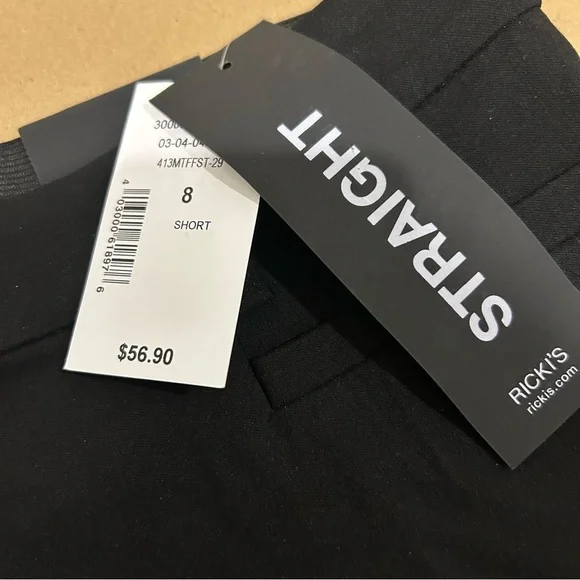 NWT Ricki's Black Womens Pants- size 8 short- straight fit- dress pants- casual - Picture 4 of 7